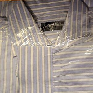 David Donahue men's button-down shirt blue stripe
